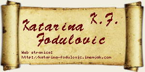 Katarina Fodulović vizit kartica